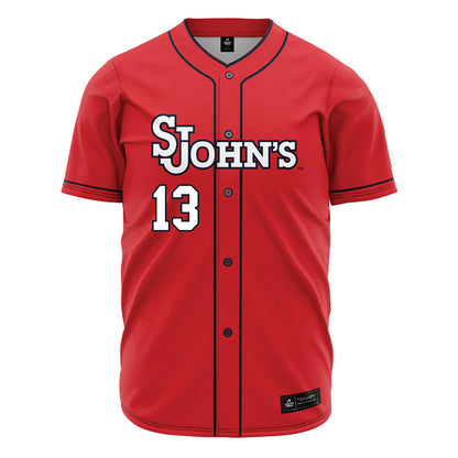 St. Johns - NCAA Baseball : David Rodriguez - Red Jersey-0