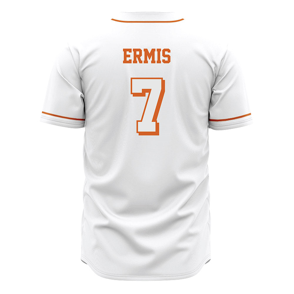 Texas - NCAA Baseball : Andrew Ermis - White Jersey-1