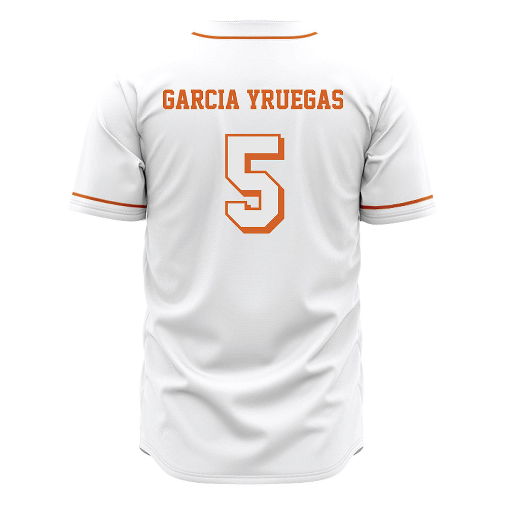 Texas - NCAA Baseball : Felix Garcia Yruegas - White Jersey-1