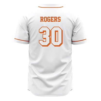 Texas - NCAA Baseball : Kaleb Rogers - White Jersey-1