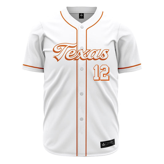 Texas - NCAA Baseball : Haiden Leffew - White Jersey-0