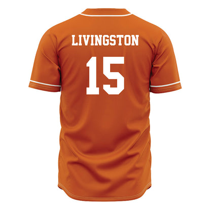 Texas - NCAA Baseball : Josh Livingston - Orange Jersey-1