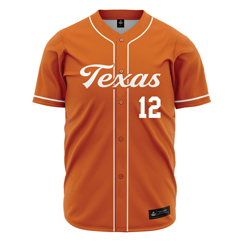 Texas - NCAA Baseball : Haiden Leffew - Orange Jersey-0