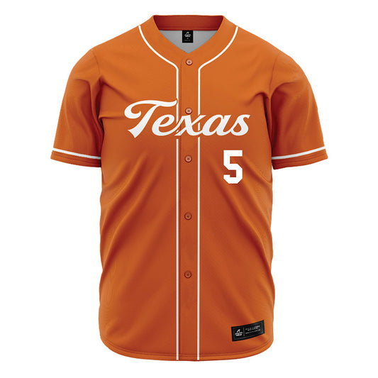 Texas - NCAA Baseball : Ethan Mendoza - Orange Jersey-0