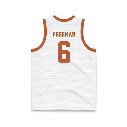 Texas - NCAA Men's Basketball : Elyjah Freeman - White Basketball Jersey-1