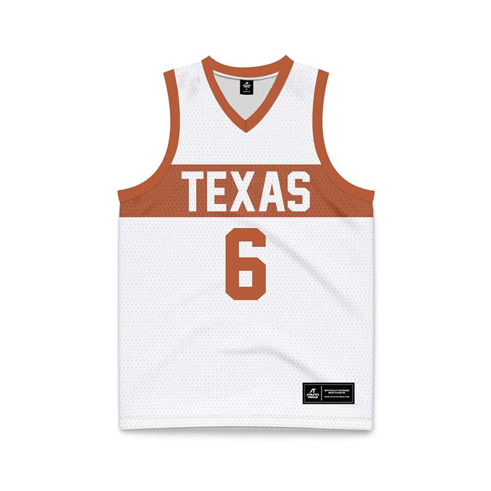 Texas - NCAA Men's Basketball : Elyjah Freeman - White Basketball Jersey-0
