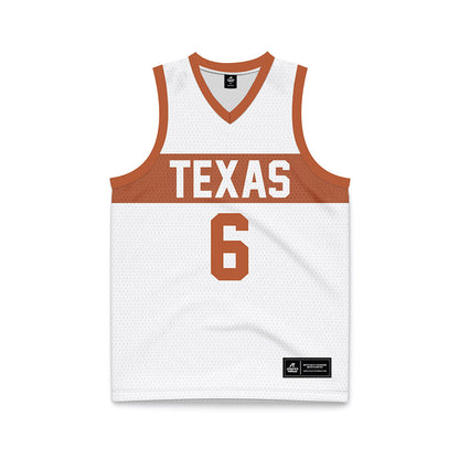 Texas - NCAA Men's Basketball : Elyjah Freeman - White Basketball Jersey-0