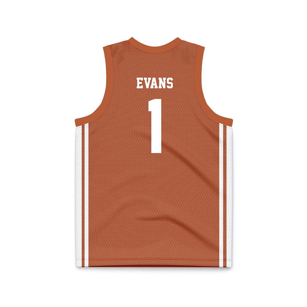 Texas - NCAA Men's Basketball : Amari Evans - Orange Basketball Jersey-1