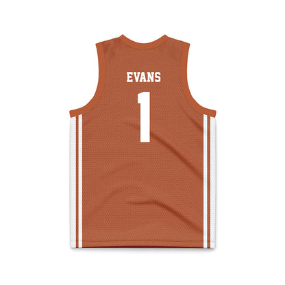 Texas - NCAA Men's Basketball : Amari Evans - Orange Basketball Jersey-1
