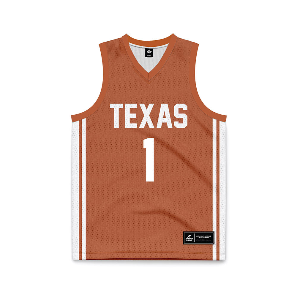 Texas - NCAA Men's Basketball : Amari Evans - Orange Basketball Jersey-0