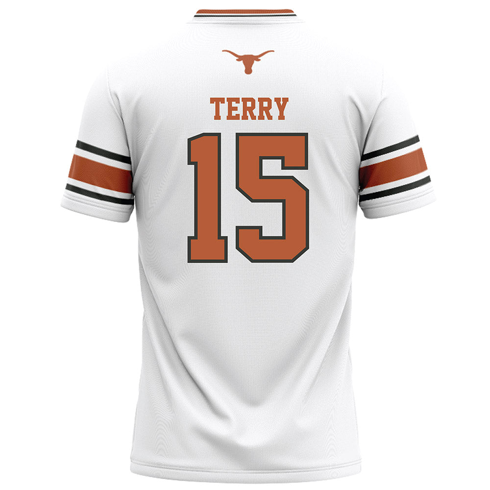 Texas - NCAA Football : Justus Terry - White Football Jersey-1