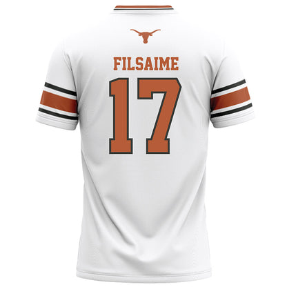 Texas - NCAA Football : Xavier Filsaime - White Football Jersey-1