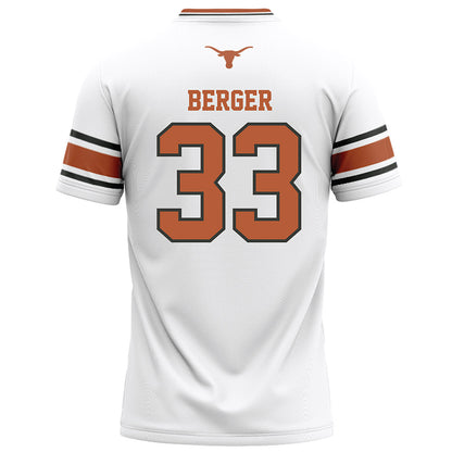 Texas - NCAA Football : Carson Berger - White Football Jersey-1