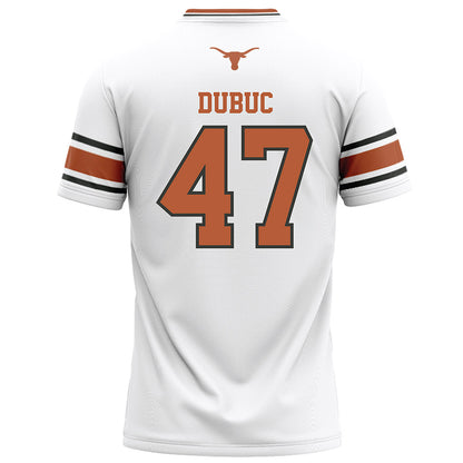 Texas - NCAA Football : Trey Dubuc - White Football Jersey-1
