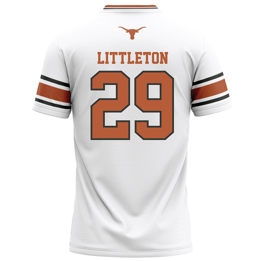 Texas - NCAA Football : Graceson Littleton - White Football Jersey-1