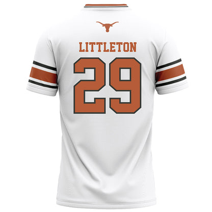Texas - NCAA Football : Graceson Littleton - White Football Jersey-1