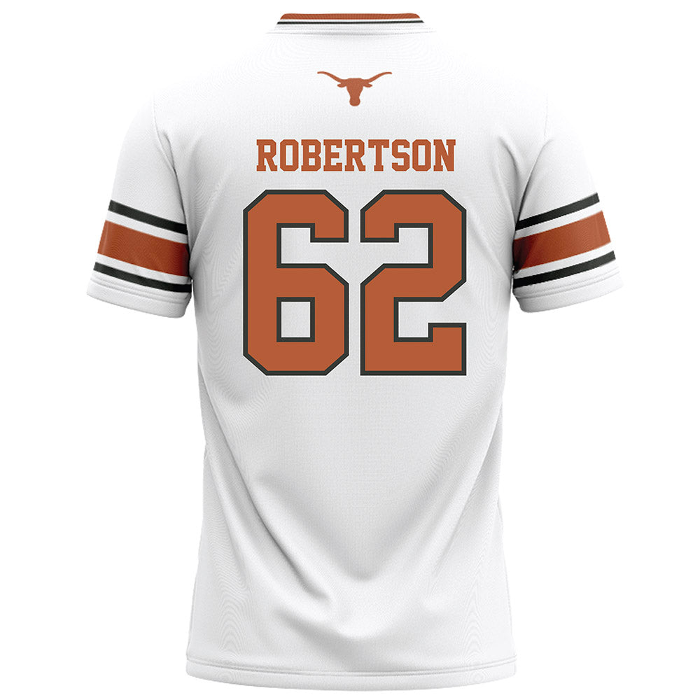 Texas - NCAA Football : Connor Robertson - White Football Jersey-1