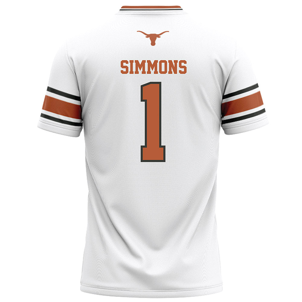 Texas - NCAA Football : Colin Simmons - White Football Jersey-1