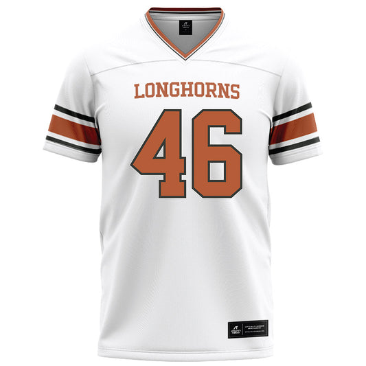 Texas - NCAA Football : Spencer Barnett - White Football Jersey-0