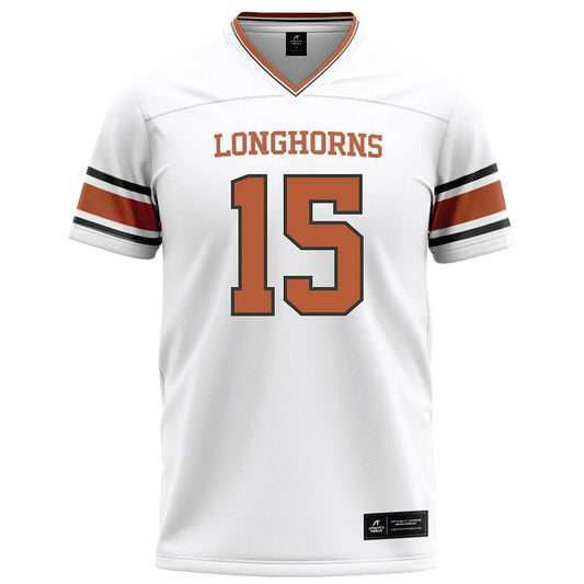 Texas - NCAA Football : Justus Terry - White Football Jersey-0
