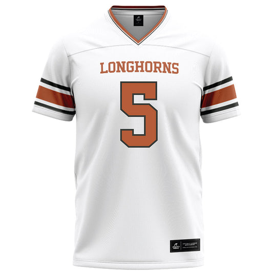 Texas - NCAA Football : Derrek Cooper jr - White Football Jersey-0