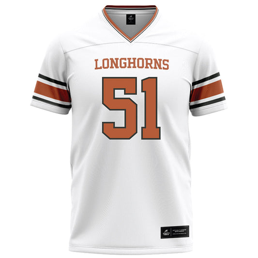 Texas - NCAA Football : John Turntine - White Football Jersey-0
