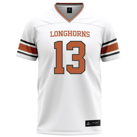 Texas - NCAA Football : Kohen Brown - White Football Jersey-0