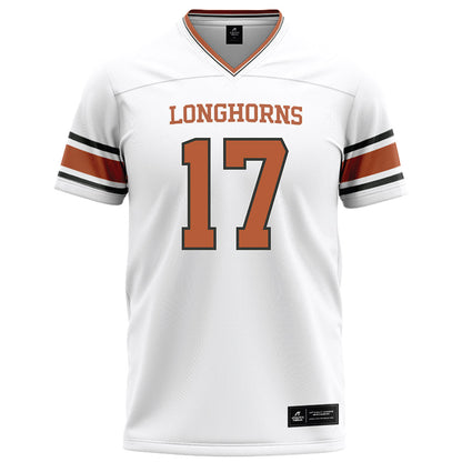 Texas - NCAA Football : Xavier Filsaime - White Football Jersey-0