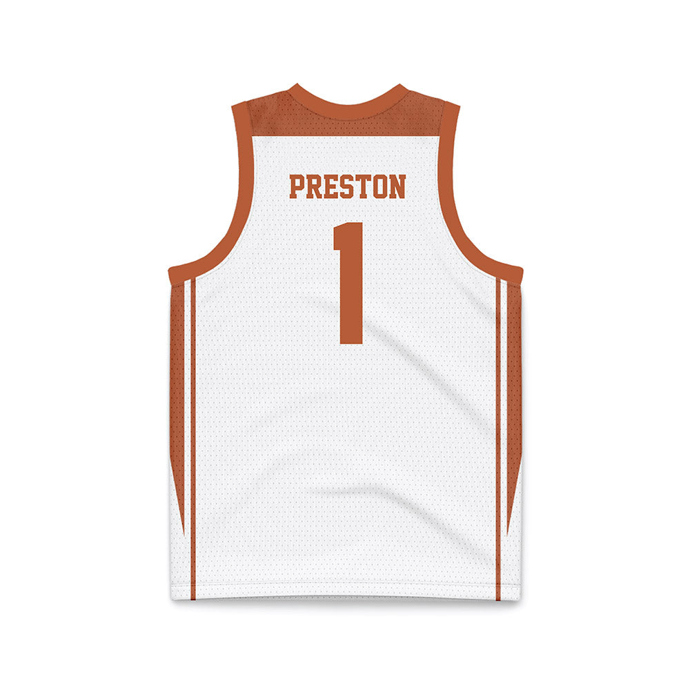 Texas - NCAA Women's Basketball : Bryanna Preston - White Basketball Jersey-1