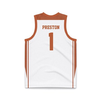 Texas - NCAA Women's Basketball : Bryanna Preston - White Basketball Jersey-1