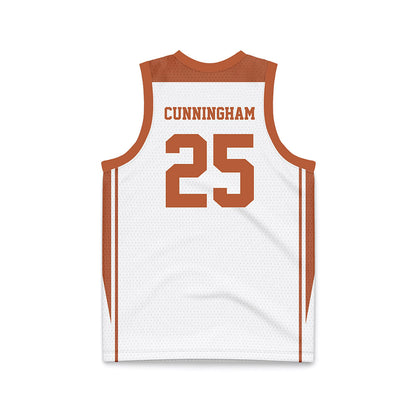 Texas - NCAA Women's Basketball : Breya Cunningham - White Basketball Jersey-1