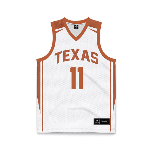 Texas - NCAA Women's Basketball : Justice Carlton - White Basketball Jersey-0