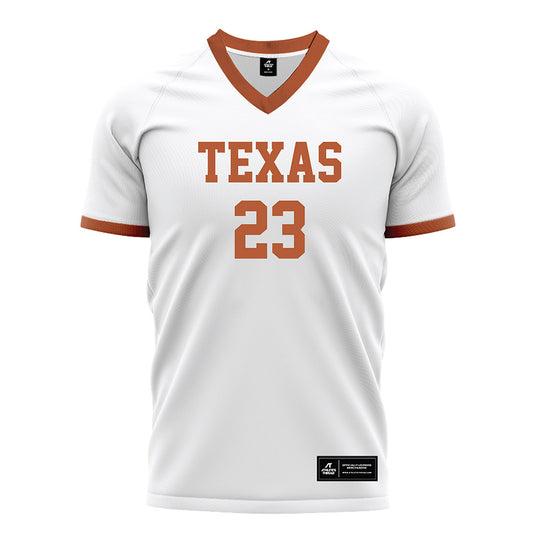 Texas - NCAA Women's Soccer : EmJ Cox - White Soccer Jersey-0