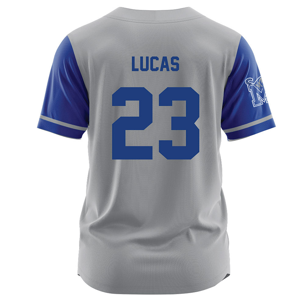 Memphis - NCAA Baseball : Isaac Lucas - Grey Jersey-1