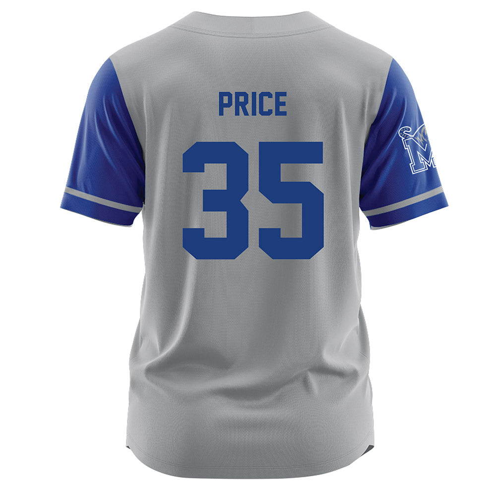 Memphis - NCAA Baseball : Parker Price - Grey Jersey-1