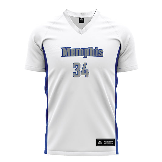 Memphis - NCAA Men's Soccer : Reuben Edgecombe - White Soccer Jersey-0