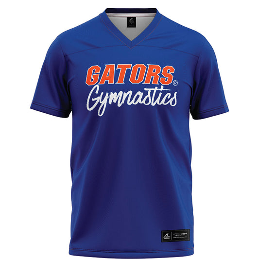 Florida - NCAA Women's Gymnastics : Emjae Frazier - Blue Football Jersey-0
