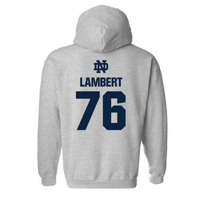 Notre Dame - NCAA Football : Guerby Lambert - Classic Fashion Shersey Hooded Sweatshirt-1