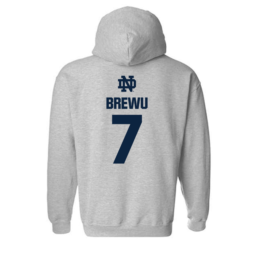 Notre Dame - NCAA Football : Francis Brewu - Classic Fashion Shersey Hooded Sweatshirt-1