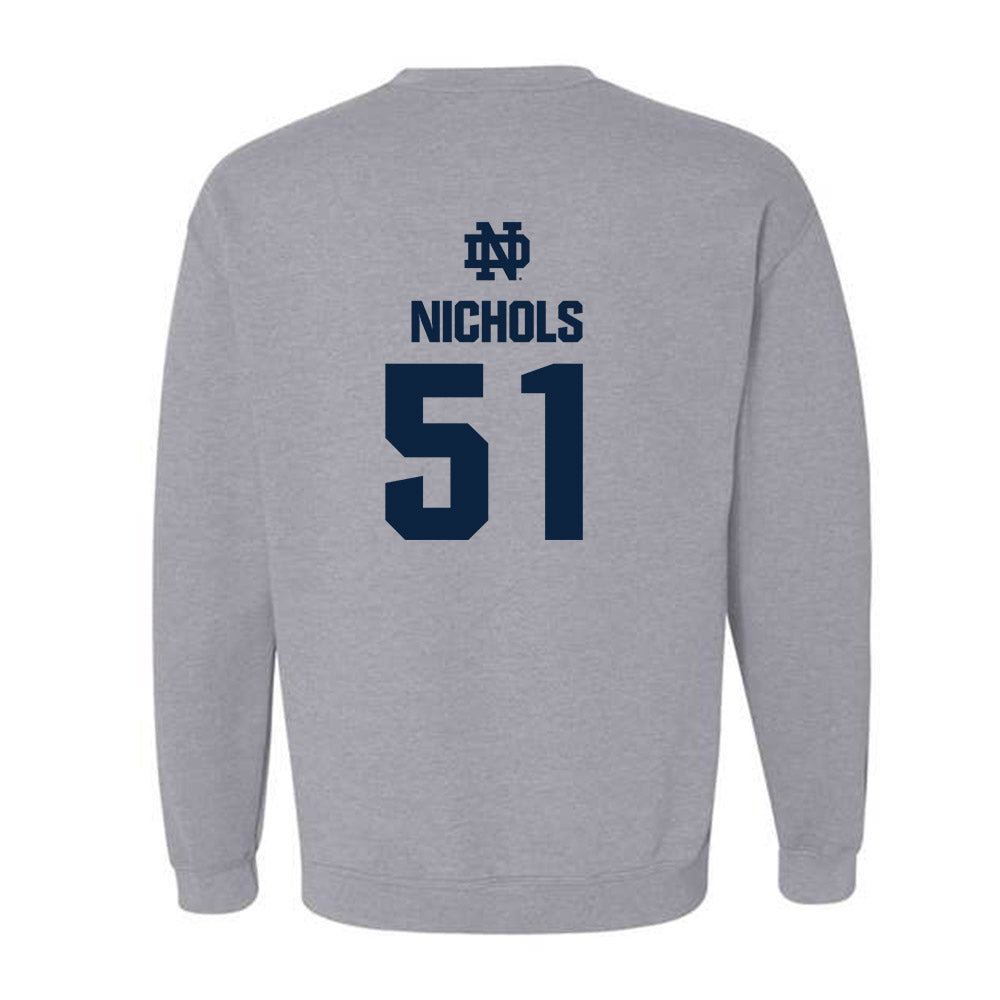 Notre Dame - NCAA Football : Ben Nichols - Classic Fashion Shersey Crewneck Sweatshirt-1