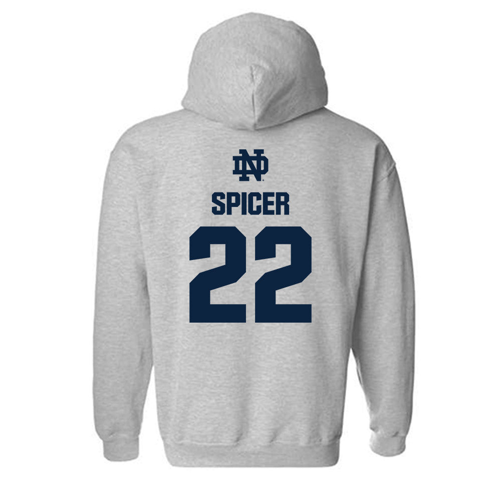 Notre Dame - NCAA Men's Soccer : Nolan Spicer - Classic Fashion Shersey Hooded Sweatshirt-1