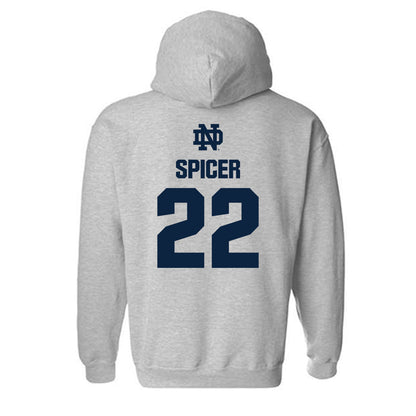 Notre Dame - NCAA Men's Soccer : Nolan Spicer - Classic Fashion Shersey Hooded Sweatshirt-1