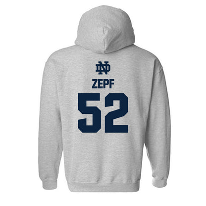 Notre Dame - NCAA Men's Lacrosse : Alex Zepf - Classic Fashion Shersey Hooded Sweatshirt-1
