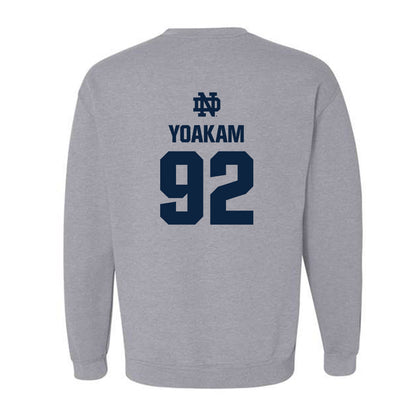 Notre Dame - NCAA Football : Zachary Yoakam - Classic Fashion Shersey Crewneck Sweatshirt-1