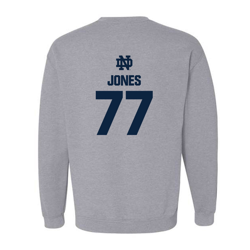 Notre Dame - NCAA Football : Peter Jones - Classic Fashion Shersey Crewneck Sweatshirt-1