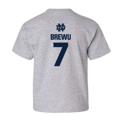 Notre Dame - NCAA Football : Francis Brewu - Classic Fashion Shersey Youth T-Shirt-1