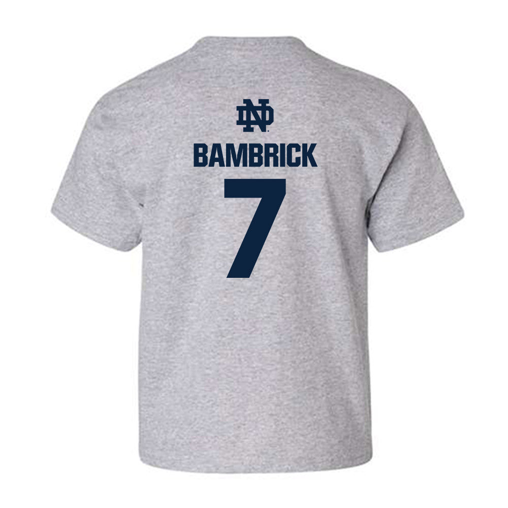 Notre Dame - NCAA Men's Lacrosse : Joey Bambrick - Classic Fashion Shersey Youth T-Shirt-1