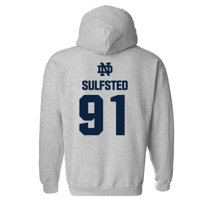 Notre Dame - NCAA Football : Gordy Sulfsted - Classic Fashion Shersey Hooded Sweatshirt-1