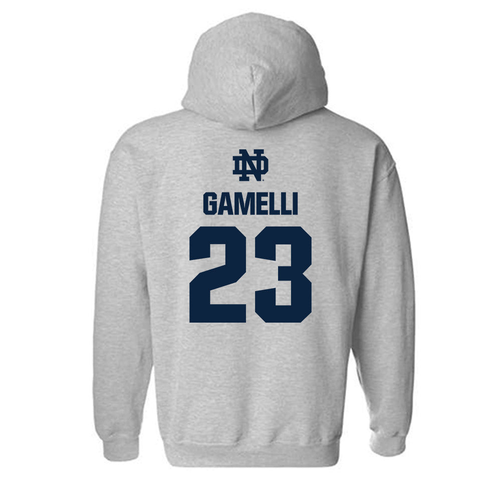 Notre Dame - NCAA Baseball : Gian Gamelli - Classic Fashion Shersey Hooded Sweatshirt-1