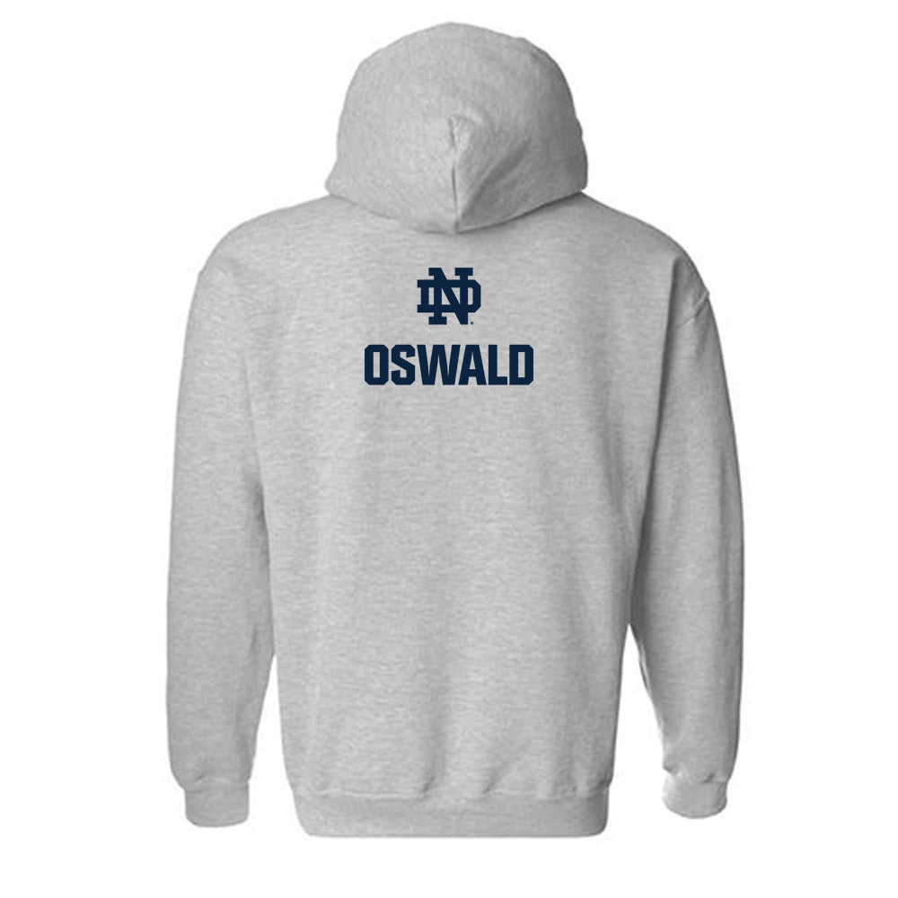 Notre Dame - NCAA Men's Swimming & Diving : Zack Oswald - Classic Fashion Shersey Hooded Sweatshirt-1